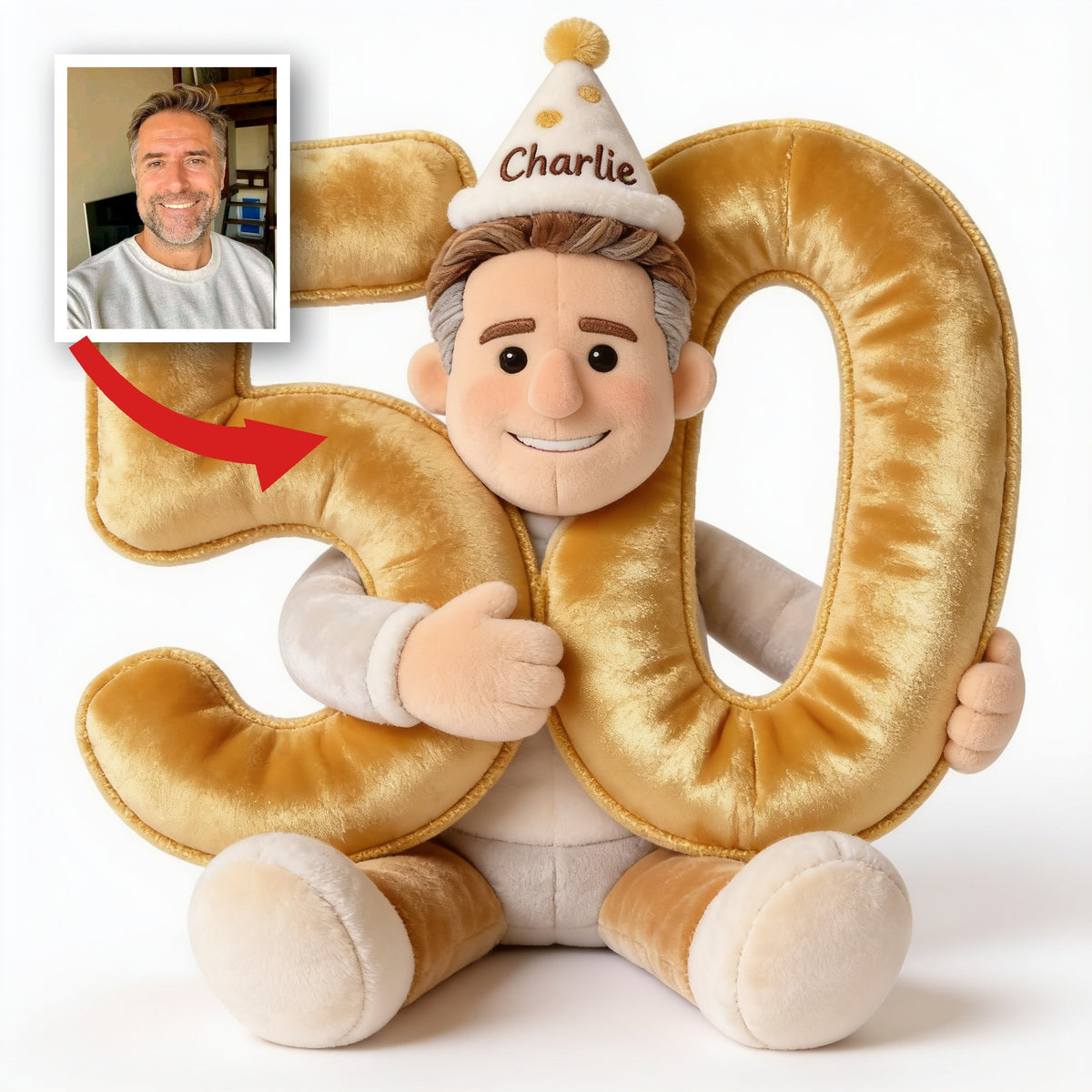 Personalized 50th Birthday Senior Man Plush Faux Fur Pillow Gift for Dad Grandpa