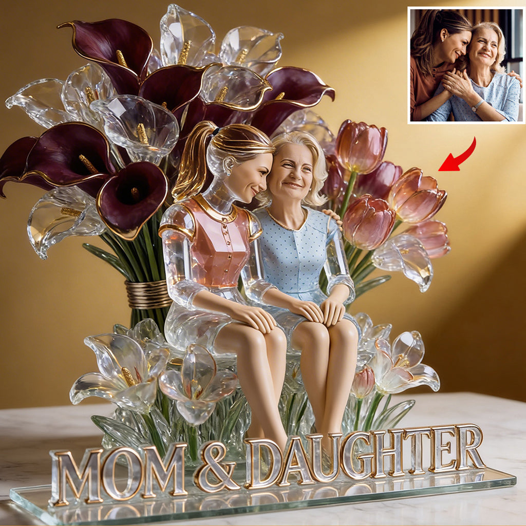 Custom Photo 50th Birthday Senior Man Floral Acrylic Plaque Gift for Dad, Husband, Grandpa