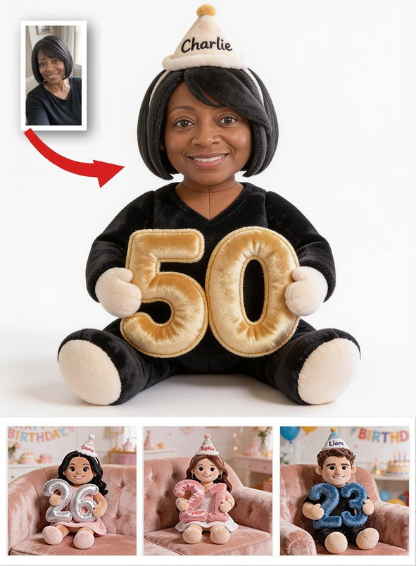 Personalized 50th Birthday Senior Black Woman Faux Fur Pillow Gift for Mom Grandma