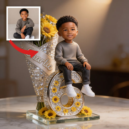 Plaque Acrylique Personnalisée Anniversaire Garçon Noir - Cadeau Fils Petit-fils Neveu