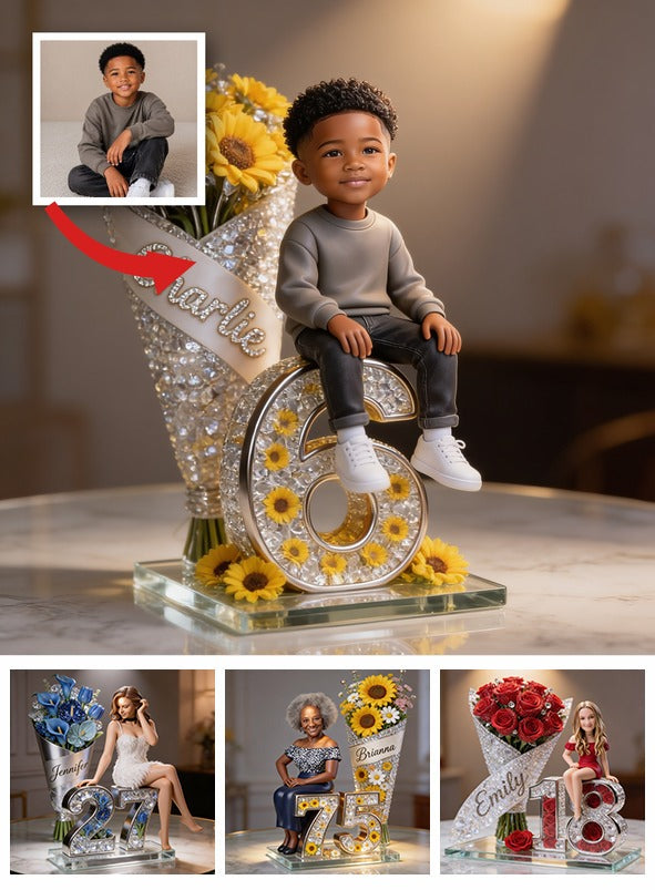 Custom Photo Birthday Black Little Boy Custom Shaped Acrylic Plaque - Son Grandson Nephew Gift