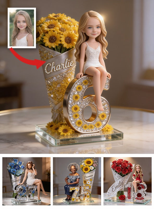 Plaque Acrylique Personnalisée Anniversaire Petite Fille Tournesol