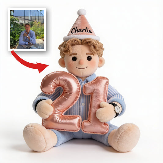 Coussin en fausse fourrure personnalisé pour 21e anniversaire, cadeau pour lui