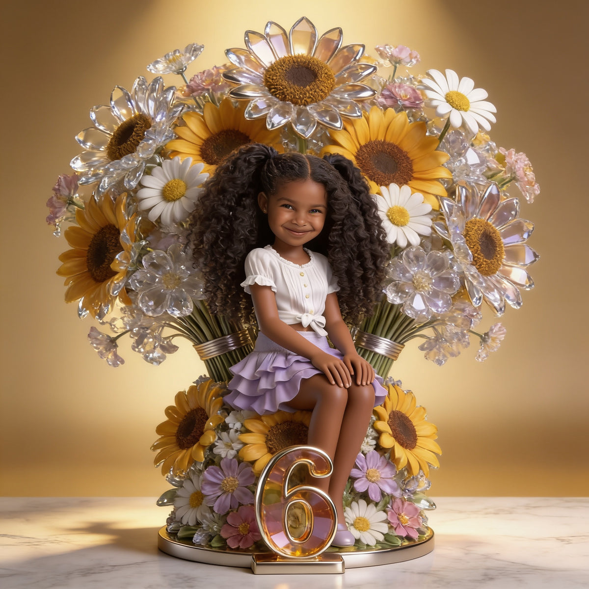 Custom Photo Birthday Black Little Girl Custom Shaped Acrylic Plaque Gift for Daughter Granddaughter Niece