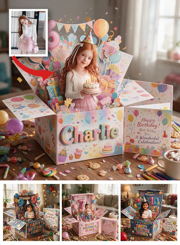 Carte Pop Up Anniversaire Personnalisée Petite Fille Latina, Cadeau pour Fille Filleule Nièce