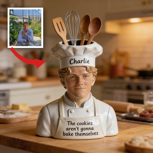 Personalisierter Koch Latino Mann Backen Acryl Topf Küchentisch Deko Geschenk