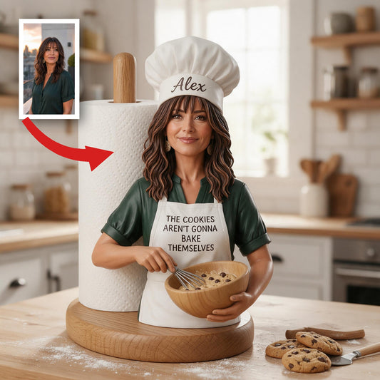 Support à essuie-tout en papier personnalisé avec photo, cadeau déco cuisine amusant
