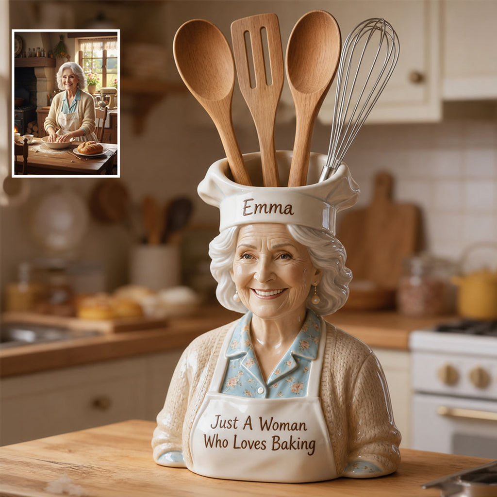 Personalized Chef Latino Man Baking Acrylic Pot Kitchen Counter Decor Gift