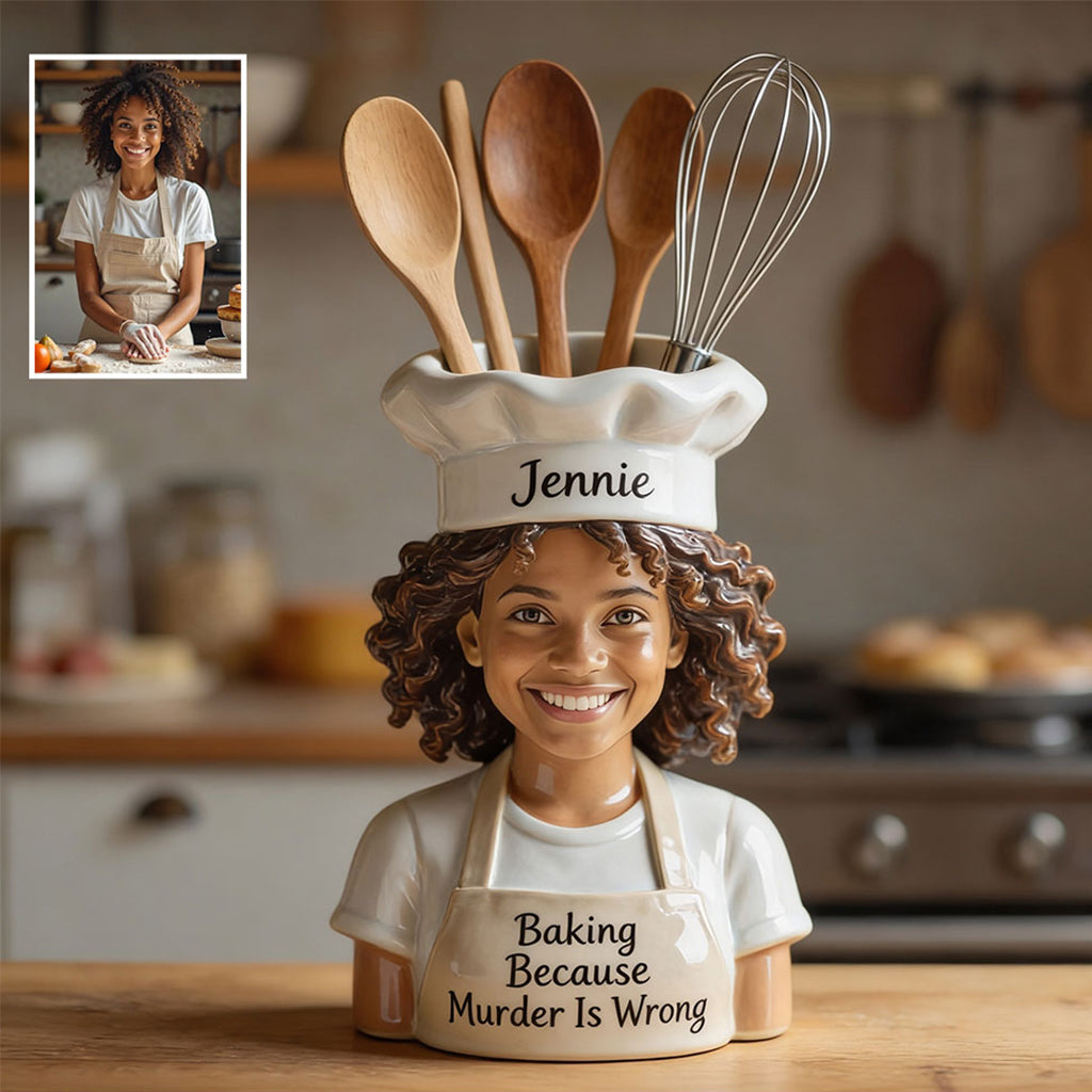 Personalized Little Girl Chef Acrylic Pot, Baking Gift for Daughter Granddaughter Niece