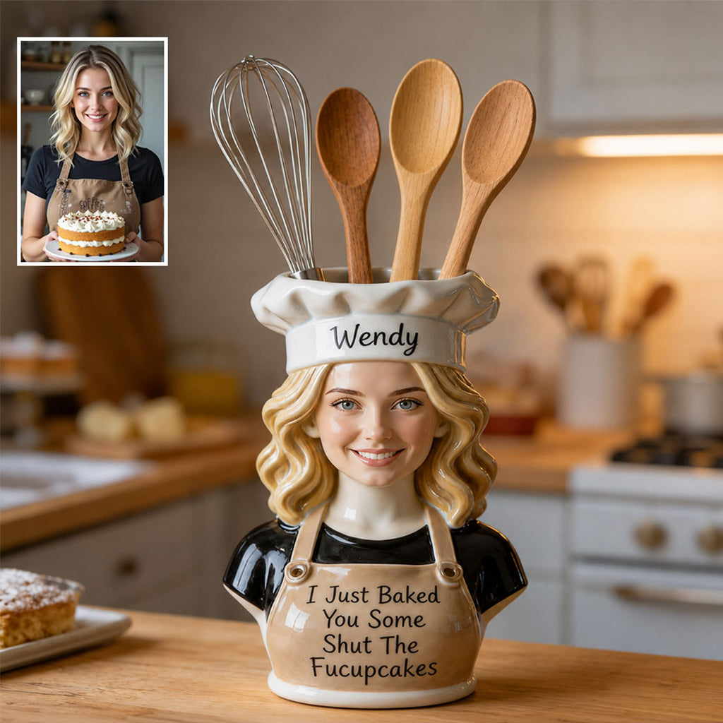Personalized Female Baker Acrylic Pot Kitchen Baking Decor Gift