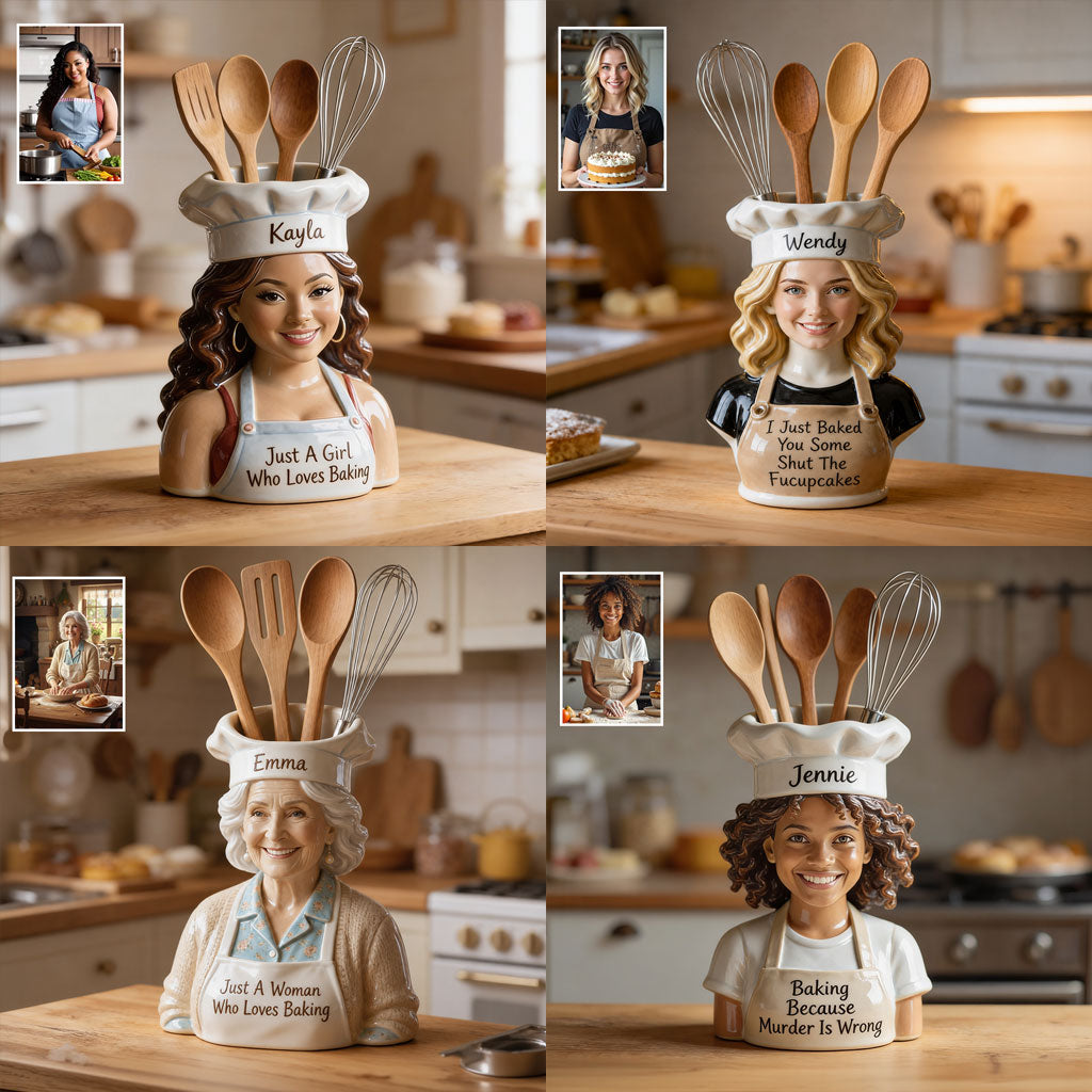 Personalized Latina Baker Woman Acrylic Pot Baking Kitchen Decor Gift