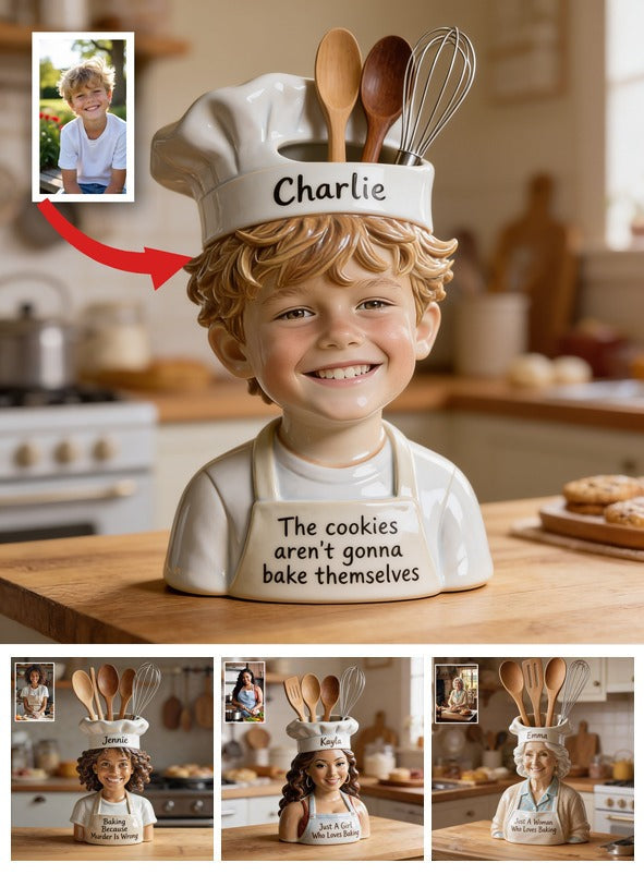 Personalized Little Boy Chef Acrylic Pot Baking Decor Gift for Son Grandson
