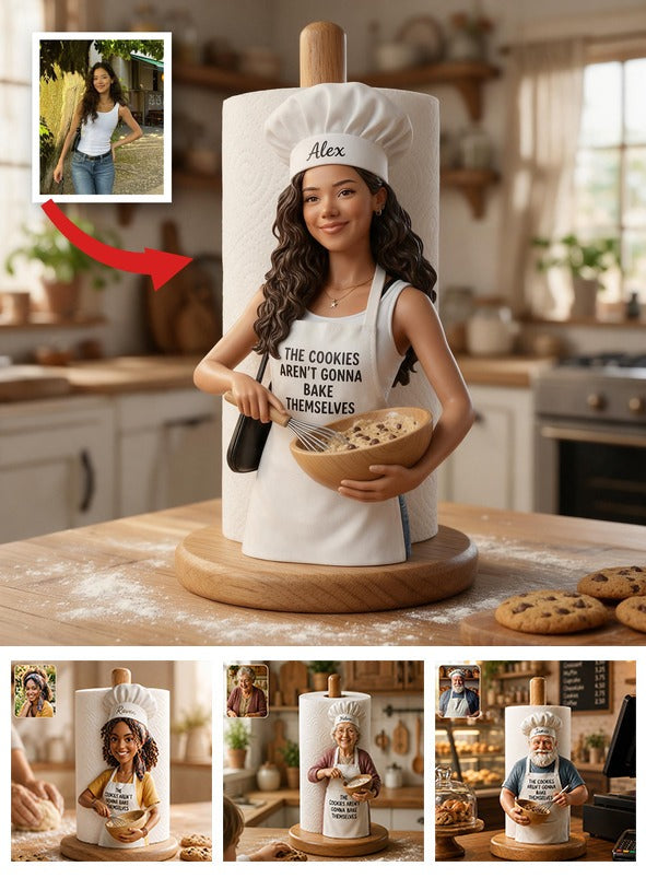 Custom Photo Latina Baking Chef Paper Towel Stand Kitchen Decor Baking Gift