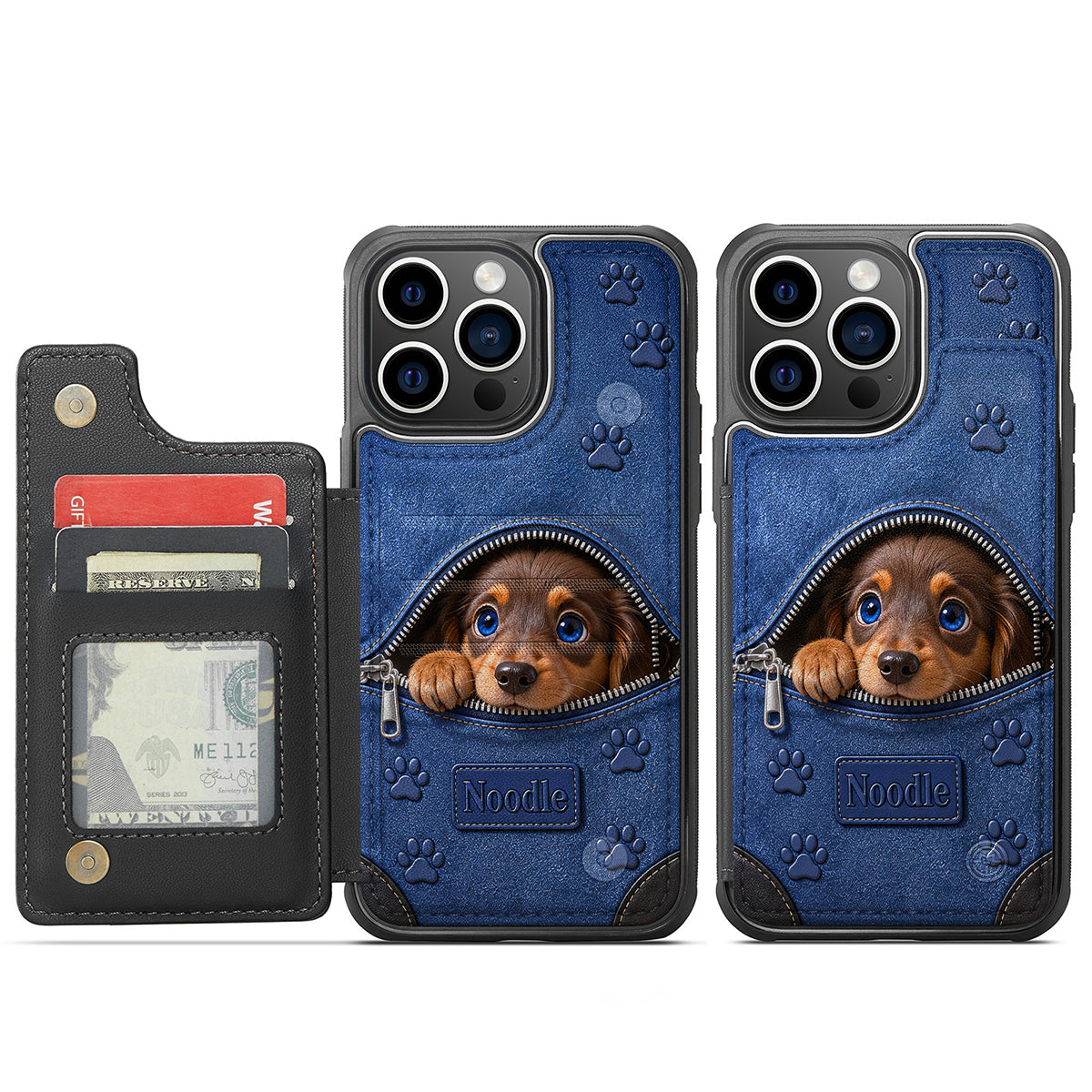 Personalized Peeking Black and Tan German Shepherd Wallet Phone Case Dog Lover Gift