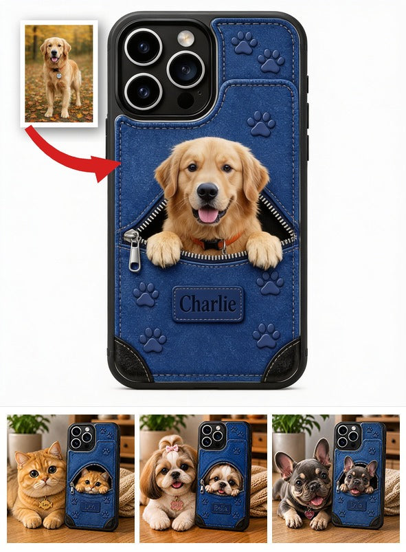 Personalized Peeking Golden Retriever Wallet Phone Case Pet Lover Gift
