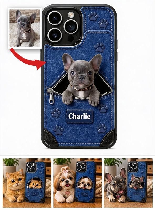 Personalized Gray French Bulldog Puppy Wallet Phone Case Pet Owner Gift