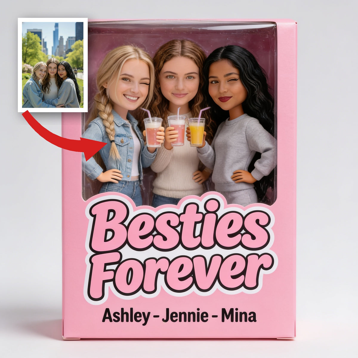 Custom Photo Besties Forever Female Best Friends Shaped Acrylic Plaque Bestie Gift