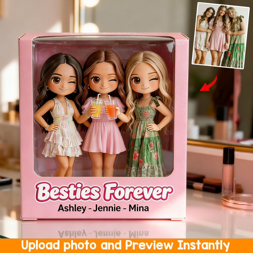 Custom Photo Black Female Best Friends Shaped Acrylic Plaque Bestie Forever Gift
