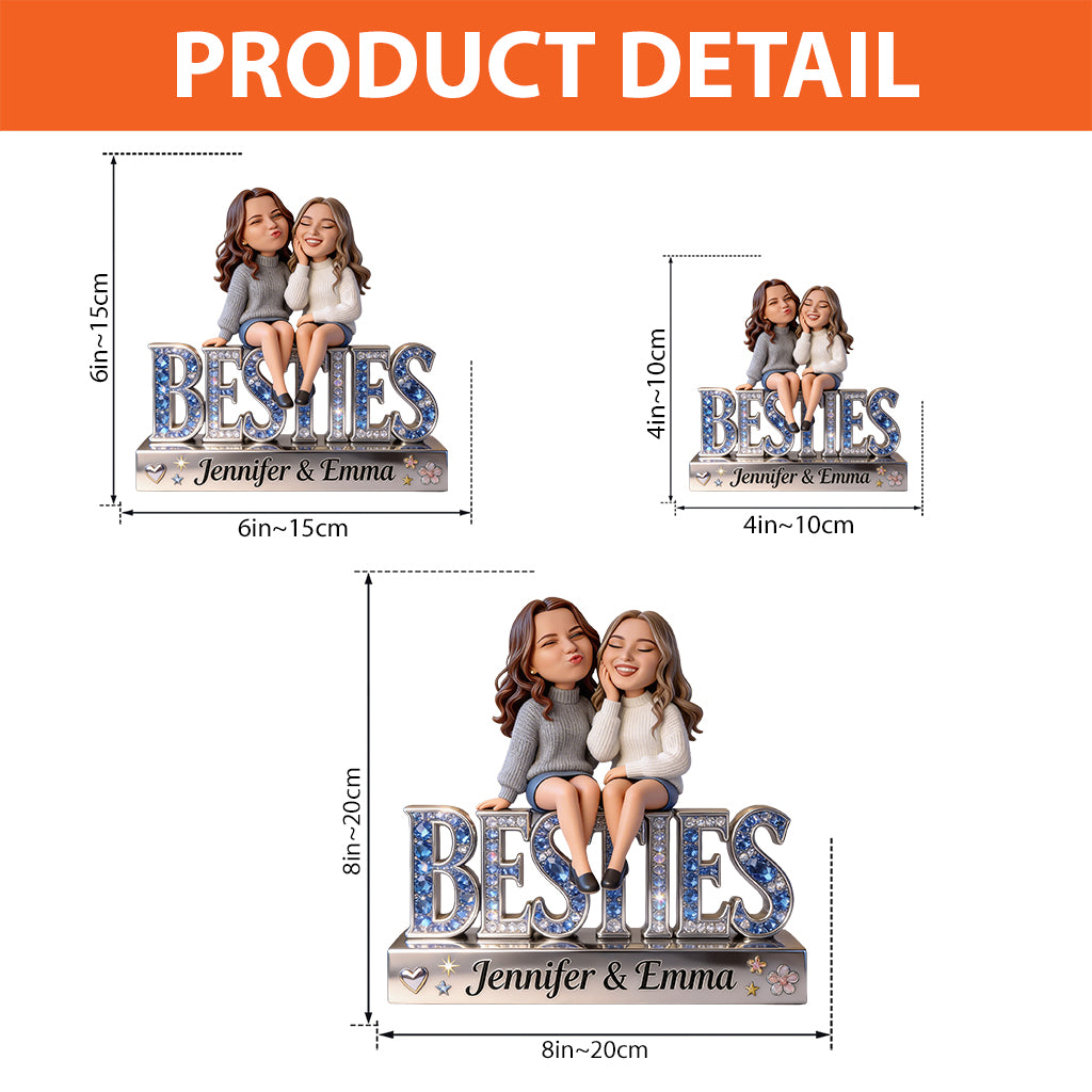 Personalized Black Female Best Friends Custom Shaped Acrylic Plaque Bestie Gift