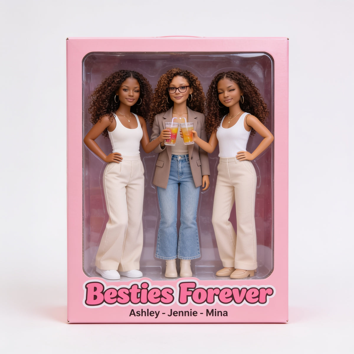 Custom Photo Black Female Best Friends Shaped Acrylic Plaque Bestie Forever Gift