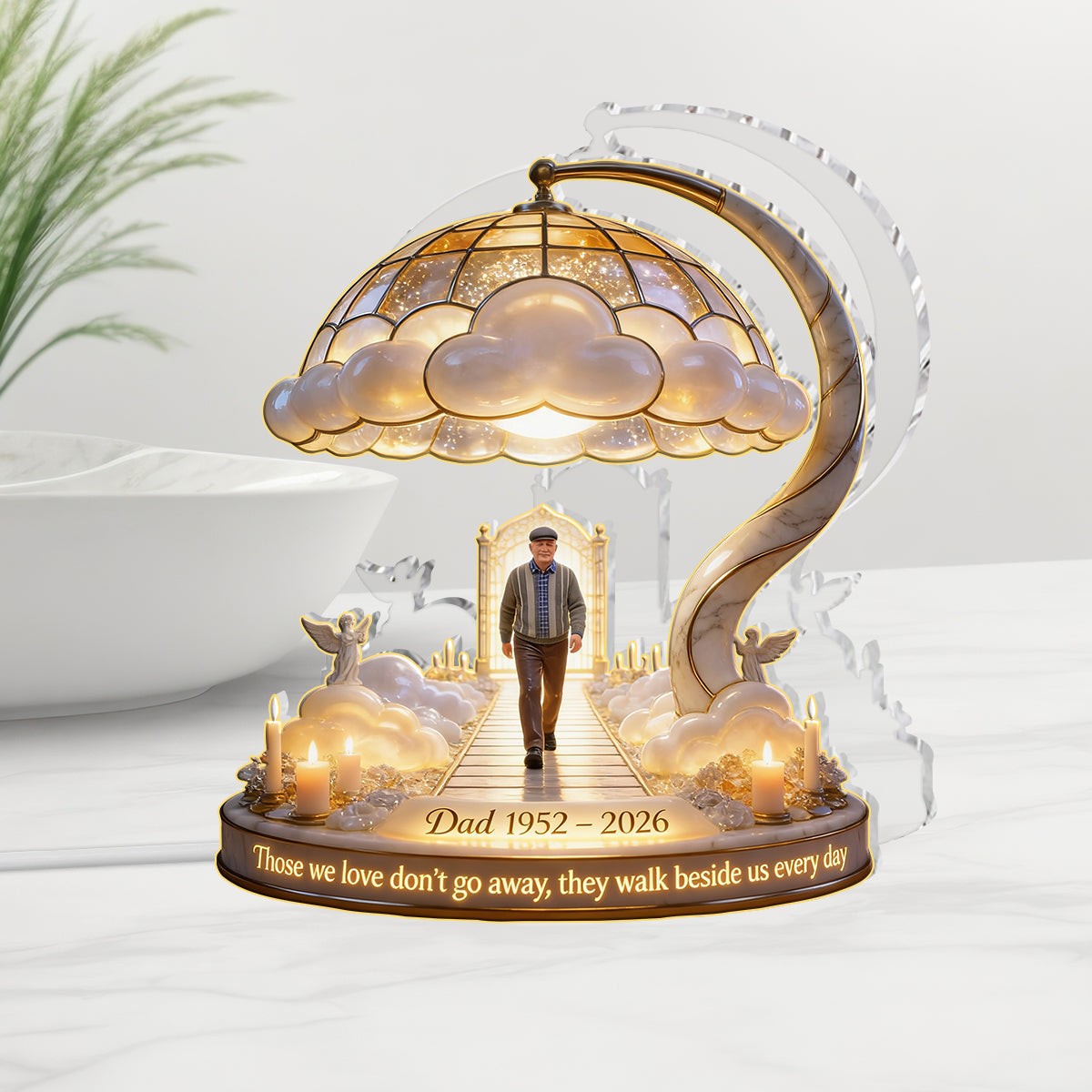 Personalized Latina Woman Memorial Acrylic LED Night Light Keepsake