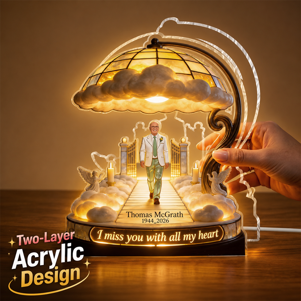 Personalized Memorial Man Acrylic LED Night Light Remembrance Sympathy Gift
