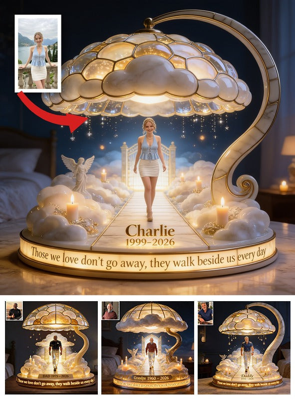 Personalized Memorial Woman Acrylic LED Night Light, Bereavement Keepsake Gift
