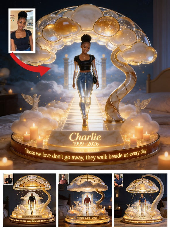 Personalized Black Woman Memorial Acrylic LED Night Light Remembrance Gift