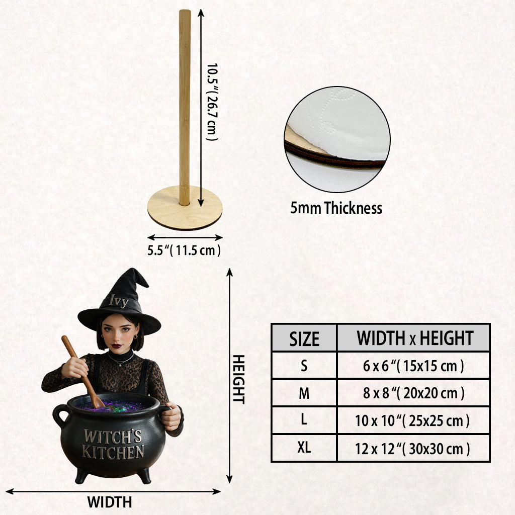 Personalized Older Black Witch Grandma Paper Towel Stand Kitchen Decor