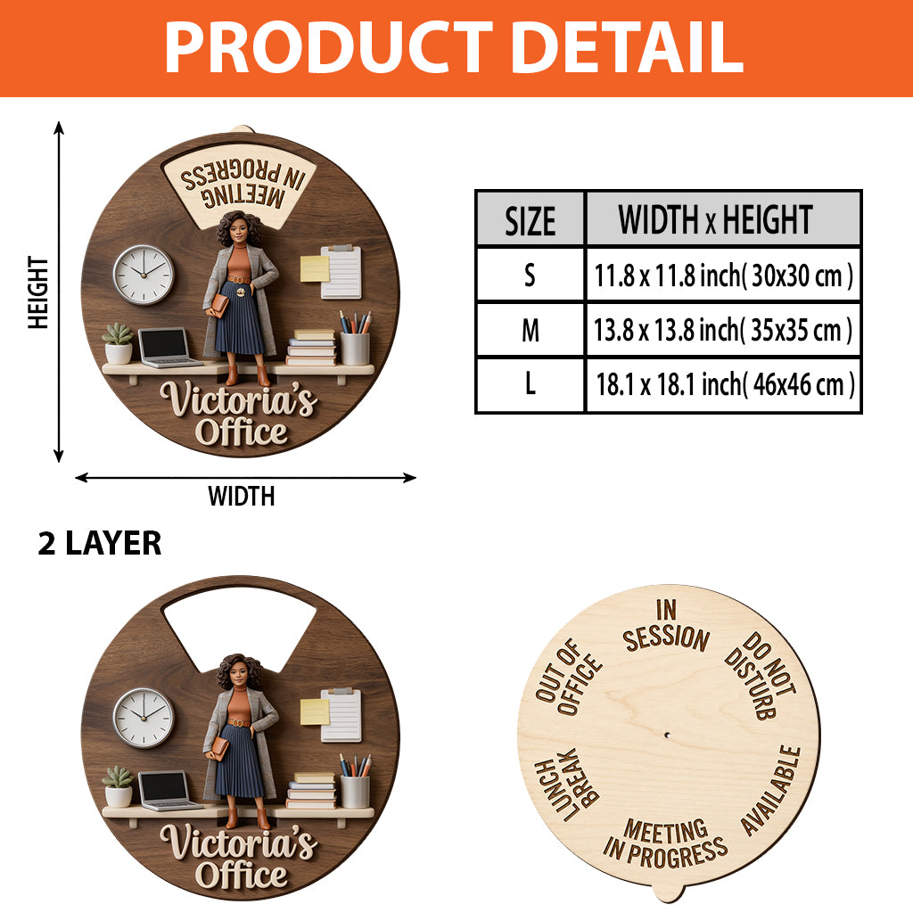 Custom Photo Older Latino Man Office Spinner Sign Office Door Status Gift