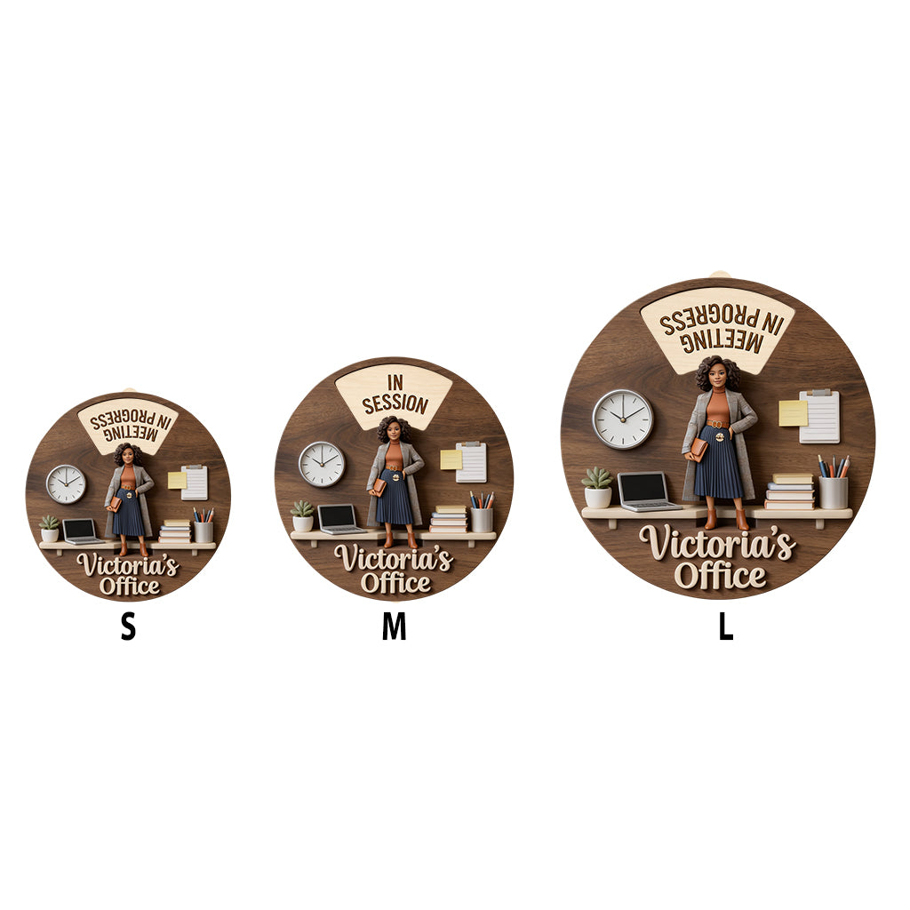 Custom Photo Office Man Spinner Status Sign Office Door Decor