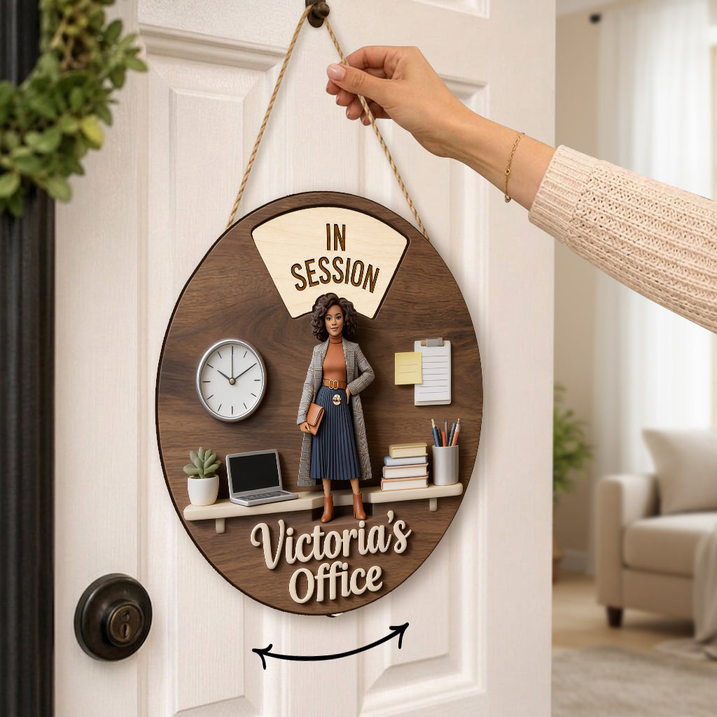 Custom Photo Office Man Spinner Status Sign Office Door Decor