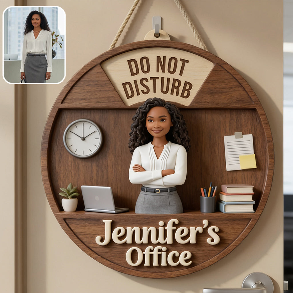 Custom Photo Older Black Woman Office Status Spinner Sign Home Office Decor