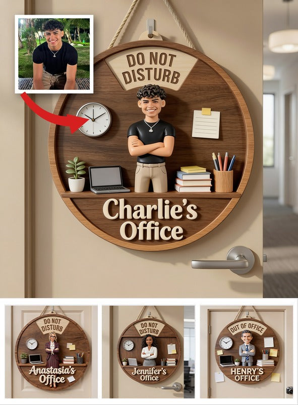 Personalisierte Foto Spinner-Schild für junge Latino-Männer, Büroschild Geschenk