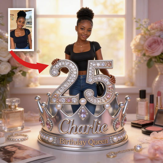 Plaque Acrylique Personnalisée pour Anniversaire Femme Noire Reine