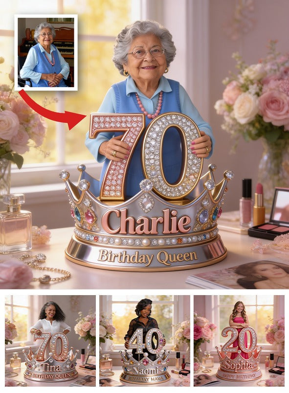 Personalized Birthday Older Latina Woman 70th Custom Shaped Acrylic Plaque
