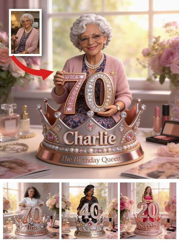 Personalized Birthday Older Black Woman 70th Custom Shaped Acrylic Plaque Gift