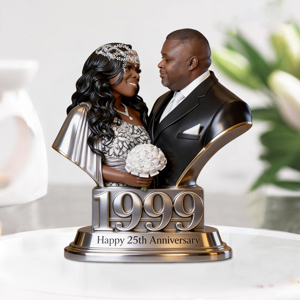 Custom Photo 10th Wedding Anniversary Black Couple 2016 Acrylic Plaque Gift