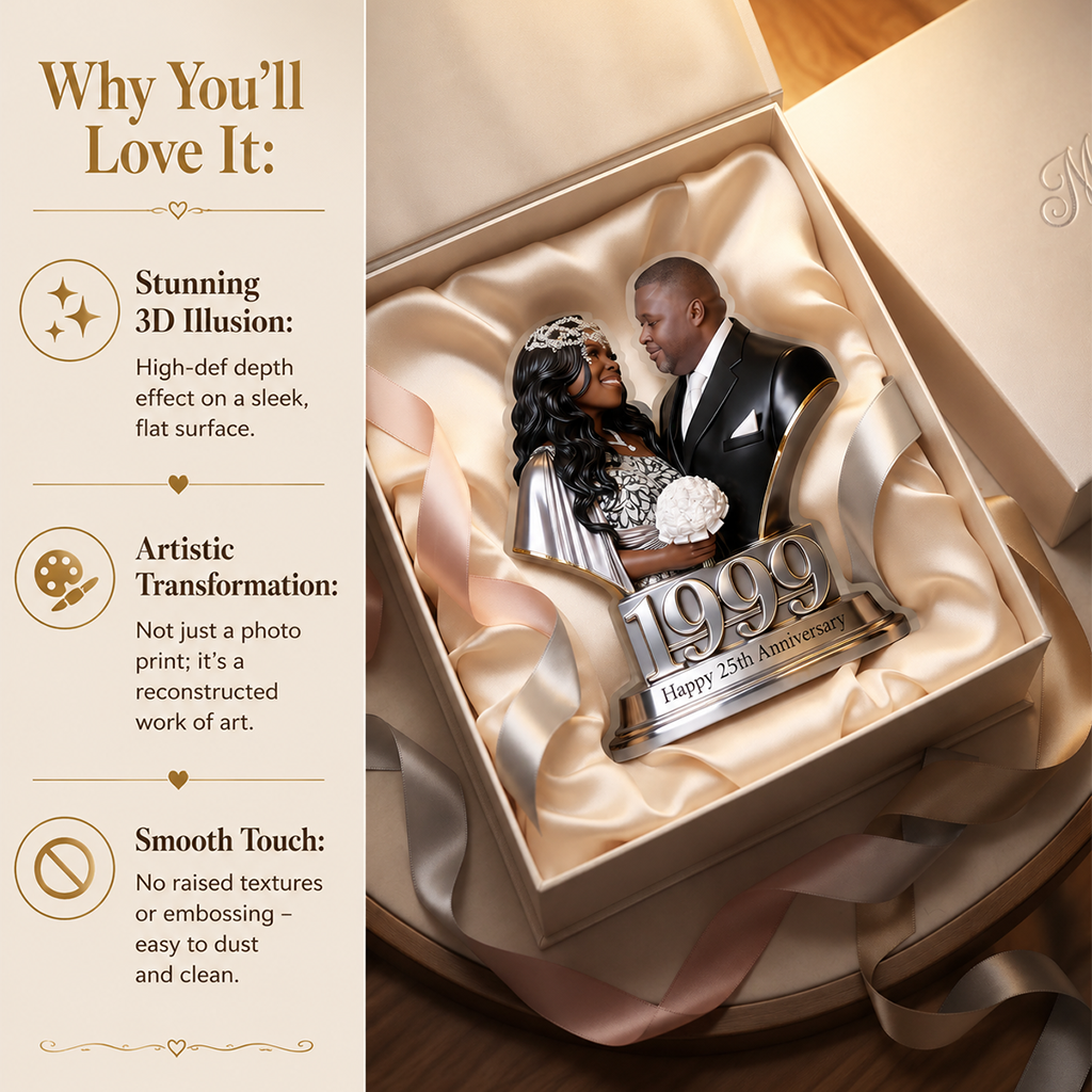 Custom Photo 10th Wedding Anniversary Wedding Couple 2016 Acrylic Plaque, Couple Keepsake Gift