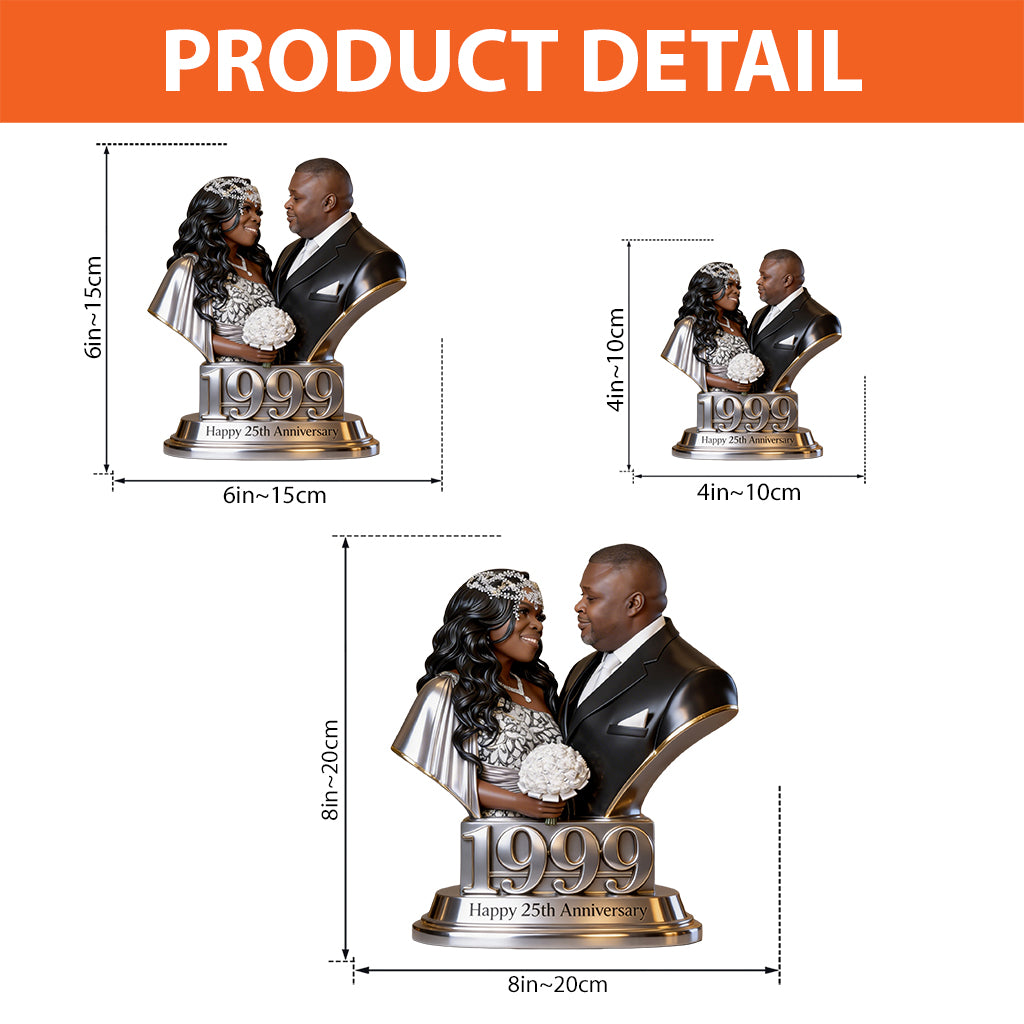 Custom Photo 30th Anniversary Middle-Aged Latino Couple 1996 Custom Shaped Acrylic Plaque