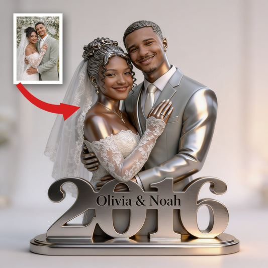 Plaque Acrylique Personnalisée 10ème Anniversaire de Mariage Couple Latino 2016