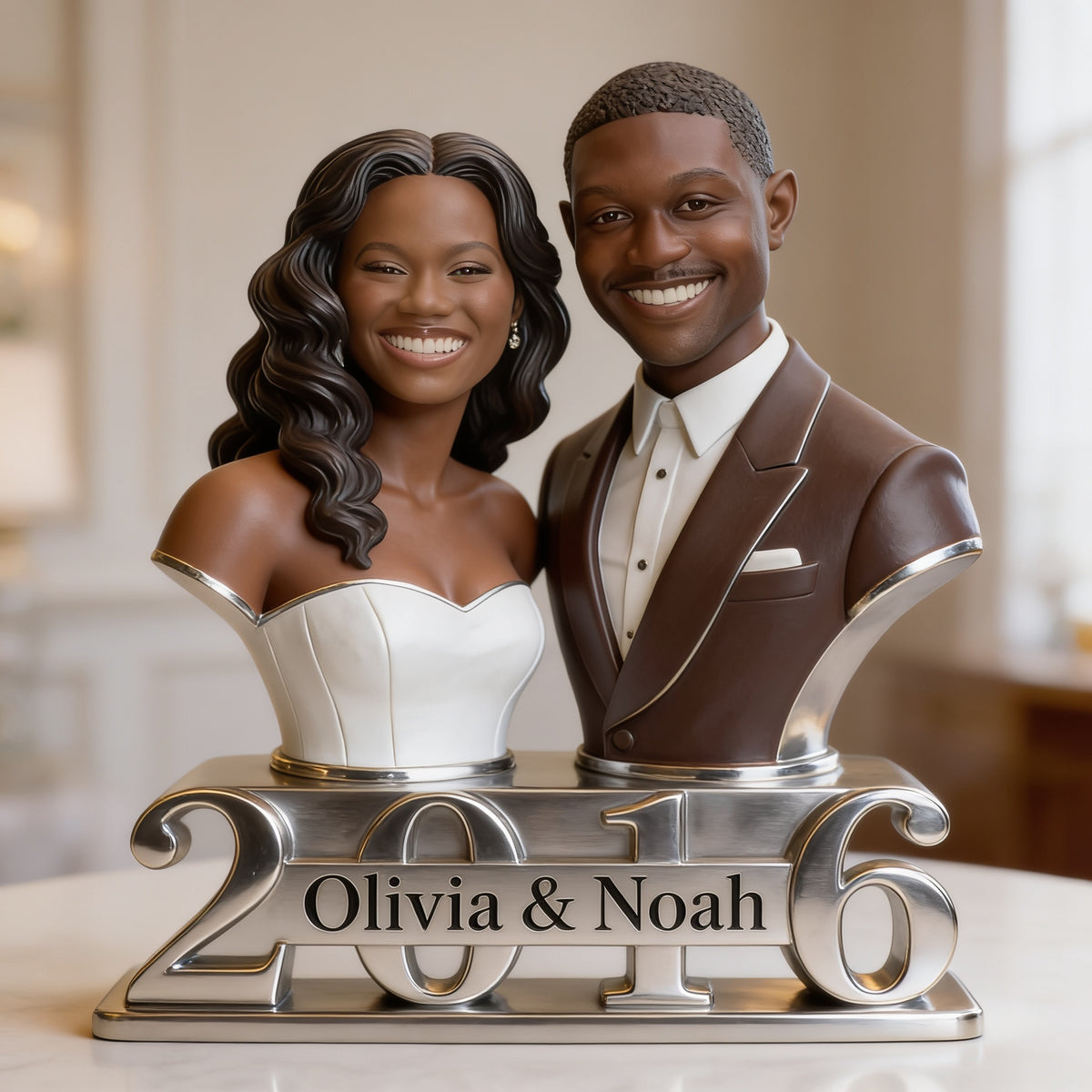 Custom Photo 10th Wedding Anniversary Black Couple 2016 Acrylic Plaque Gift