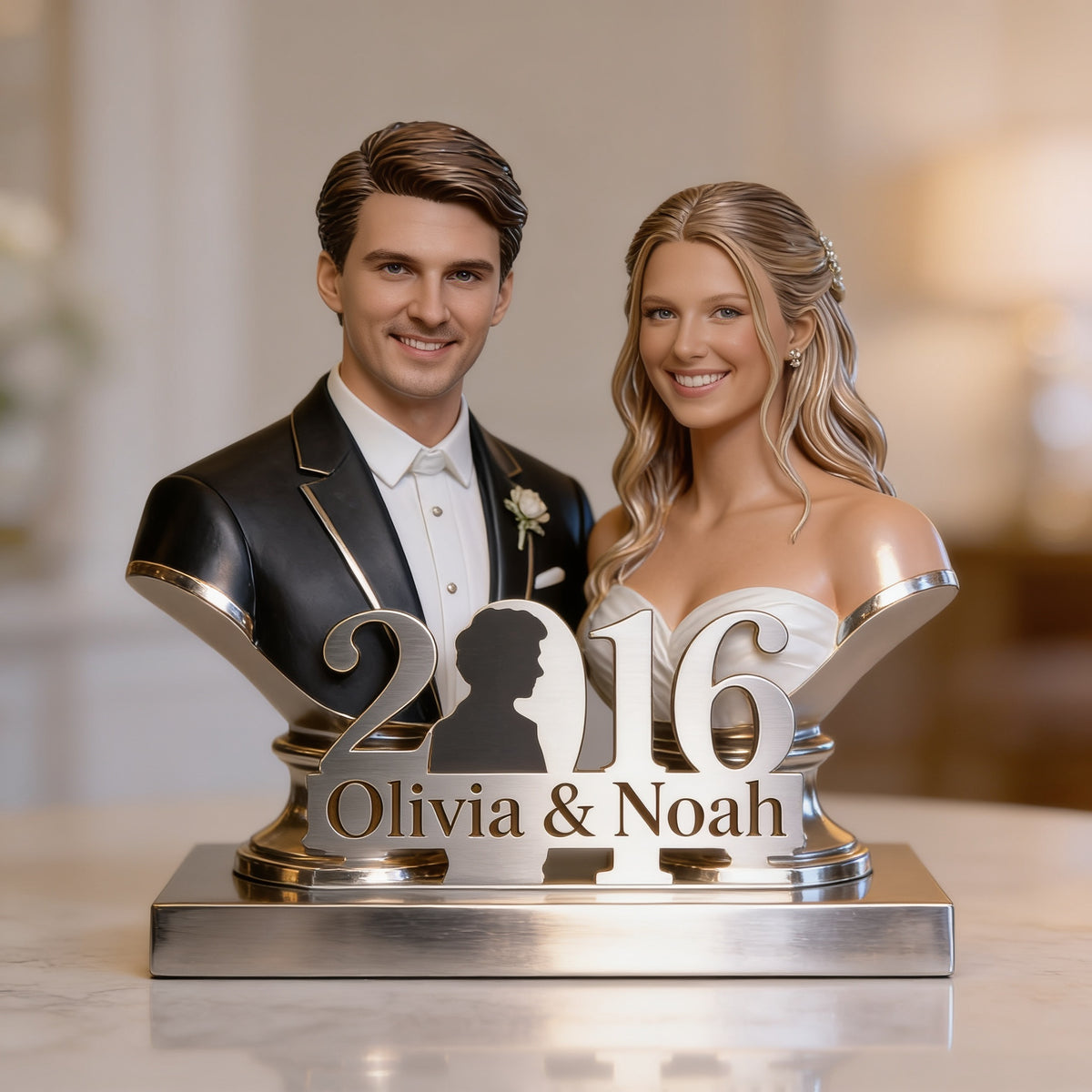 Custom Photo 10th Wedding Anniversary Wedding Couple 2016 Acrylic Plaque, Couple Keepsake Gift