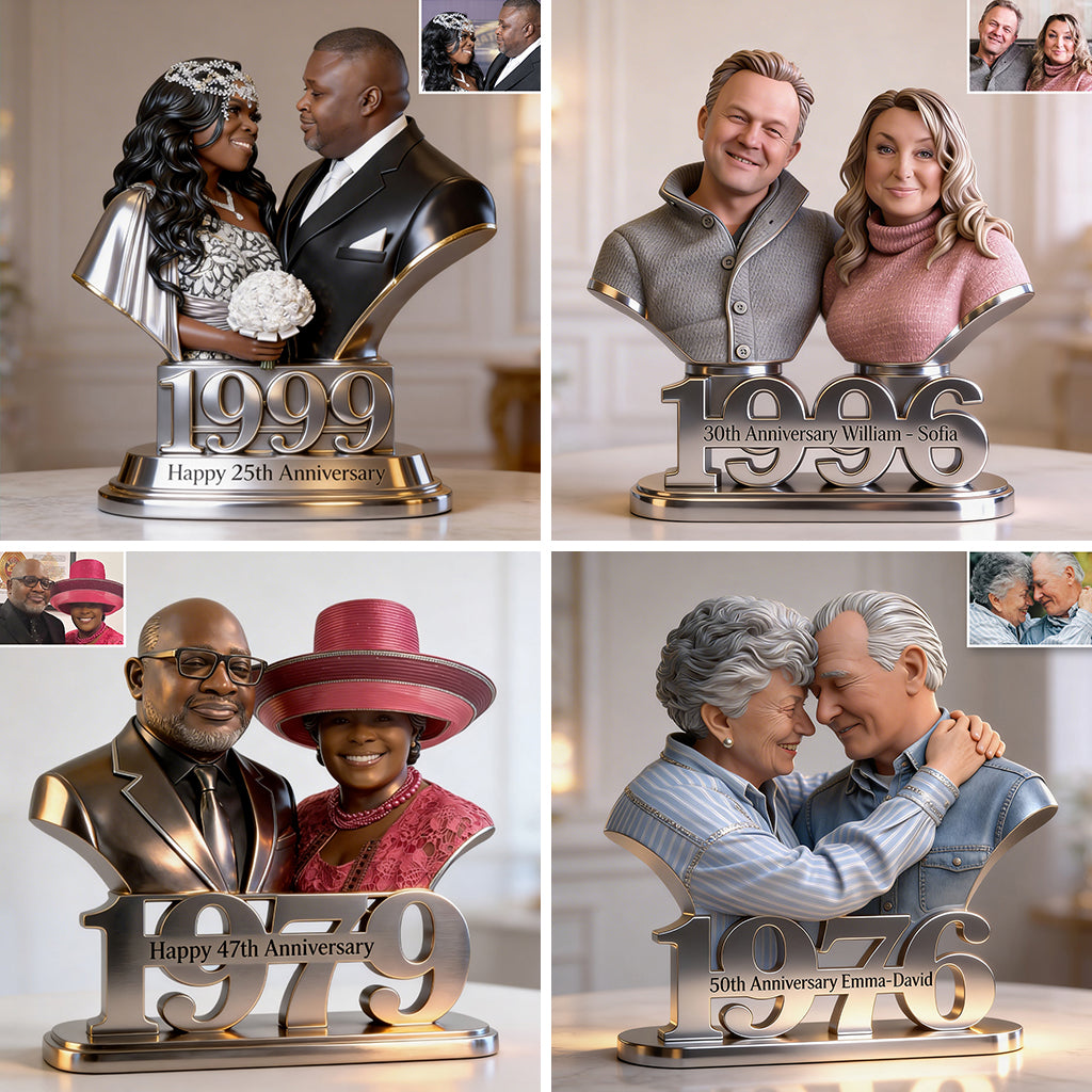 Custom Photo 30th Anniversary Middle-Aged Black Couple 1996 Acrylic Plaque, Couple Keepsake Gift