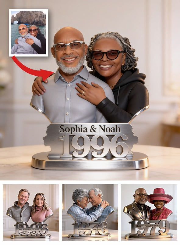 Custom Photo 30th Anniversary Middle-Aged Black Couple 1996 Acrylic Plaque, Couple Keepsake Gift