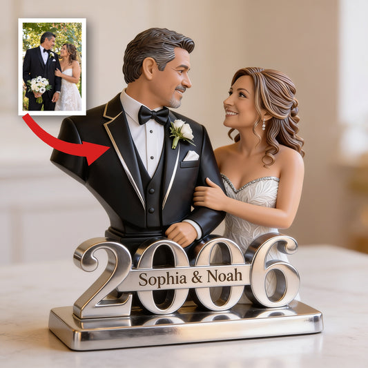 Custom Photo 20th Wedding Anniversary Middle-Aged Latino Couple 2006 Acrylic Plaque Gift