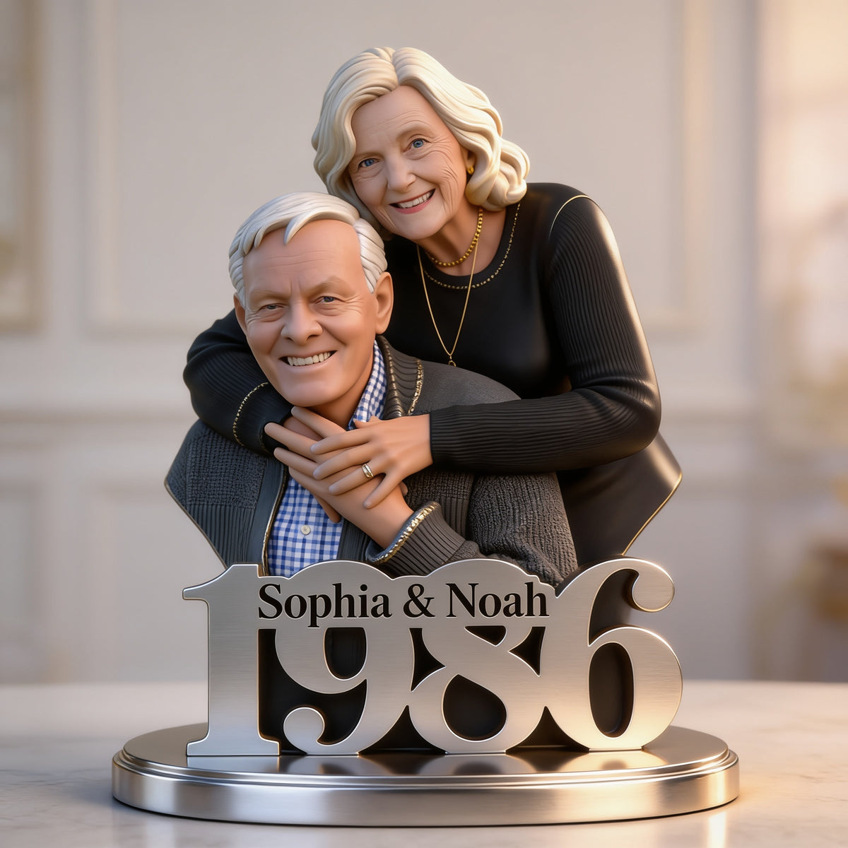 Custom Photo 40th Anniversary 1986 Older Couple Acrylic Plaque Gift for Parents Grandparents