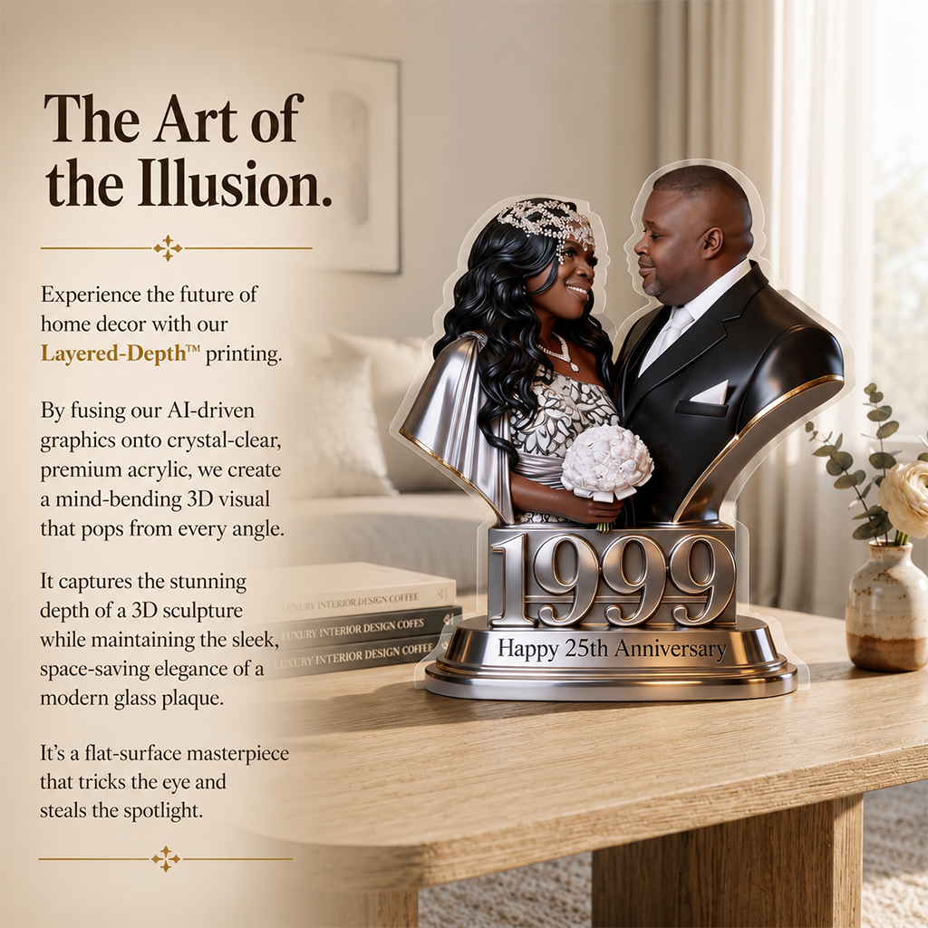 Custom Photo 40th Anniversary Older Black Couple 1986 Acrylic Plaque Keepsake Gift