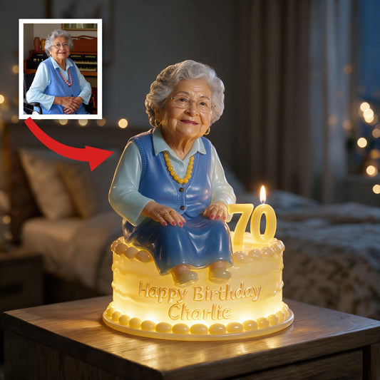Lampe de Nuit LED Acrylique Personnalisée pour le 70e Anniversaire Femme Latina