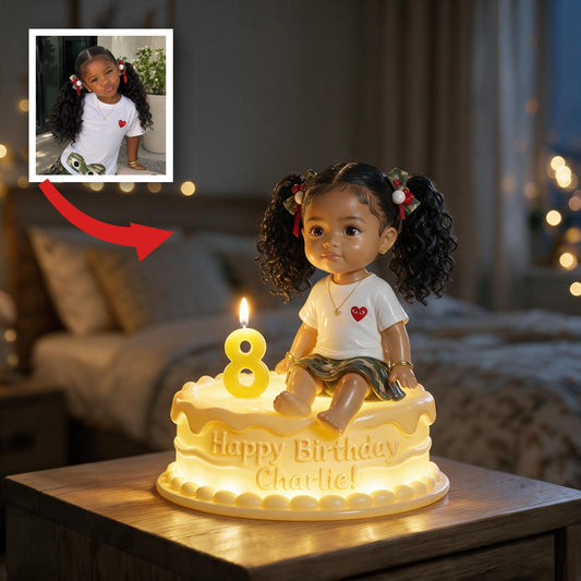 Lampe de Nuit LED Acrylique Personnalisée Fille Noire pour Anniversaire, Cadeau Souvenir pour Fille, Petite-Fille, Nièce